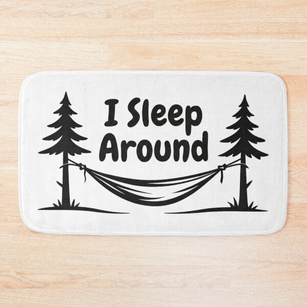 Item preview, I Sleep Around – Minimalist Hammock Camping Line Art designed and sold by GabeMountainArt.
