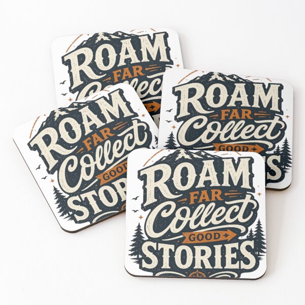 Item preview, Roam Far Collect Good Stories | Vintage Adventure Typography T-Shirt designed and sold by D.Shop.