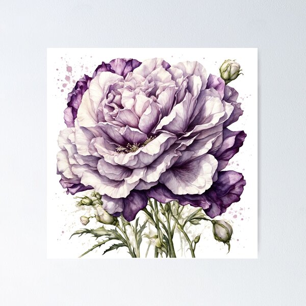 Item preview, Lisianthus Flower Watercolor Painting designed and sold by RawNaturePrints.