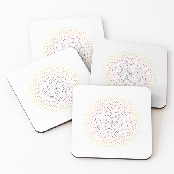 Item preview, Abstract mathematical phyllotaxis spiral with gradient hearts designed and sold by molivi.