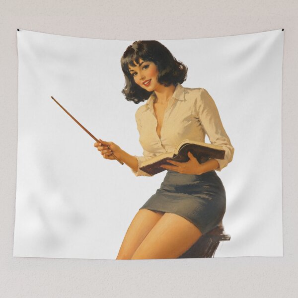 Item preview, Vintage Pin Up Teacher | Retro School Teacher Illustration designed and sold by Cosplayvintage.