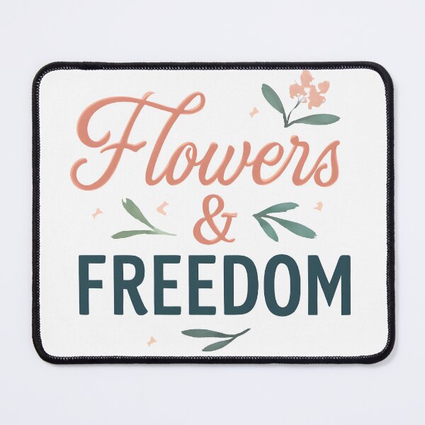 Item preview, Flowers & Freedom – Feminine Floral Typography Boho Aesthetic Design designed and sold by KAM-KAM-STORE.