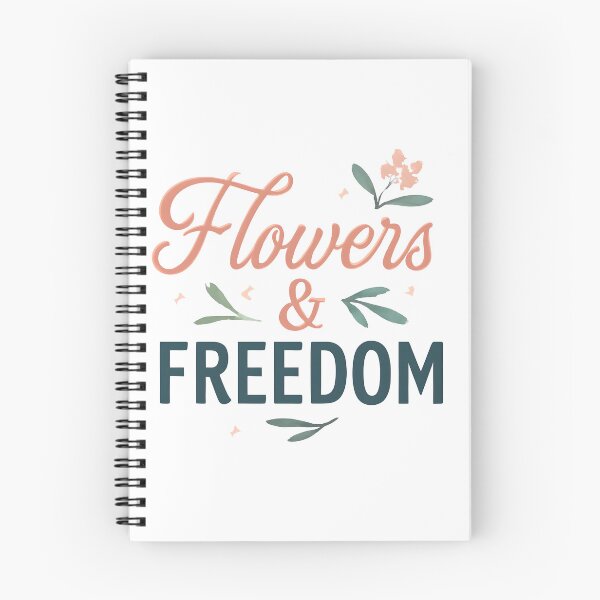 Item preview, Flowers & Freedom – Feminine Floral Typography Boho Aesthetic Design designed and sold by KAM-KAM-STORE.