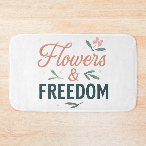 Item preview, Flowers & Freedom – Feminine Floral Typography Boho Aesthetic Design designed and sold by KAM-KAM-STORE.