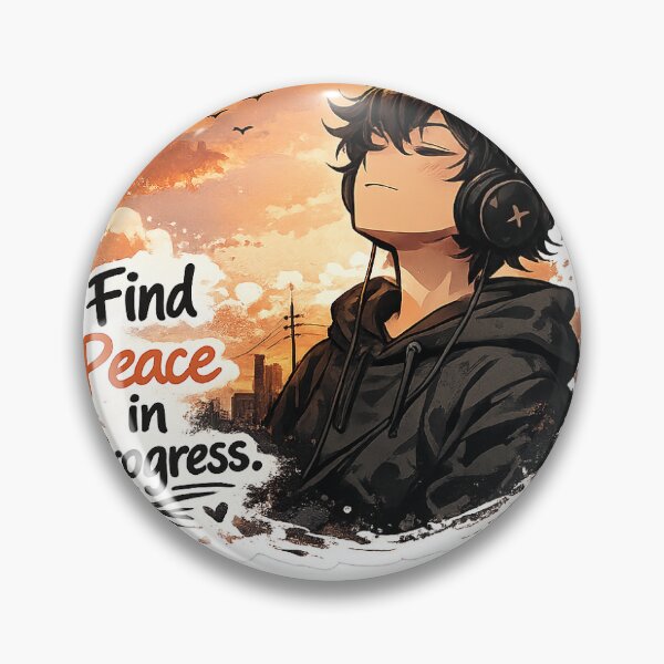 Item preview, Find Peace In Progress Anime Sticker` designed and sold by Chinnibujji.