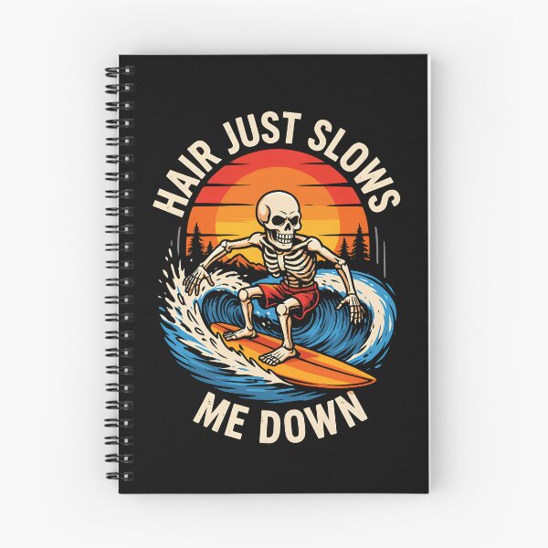 Item preview, Hair Just Slows Me Down Bald Skeleton Surfer Sunset Ocean Wave Humor designed and sold by yoddel.