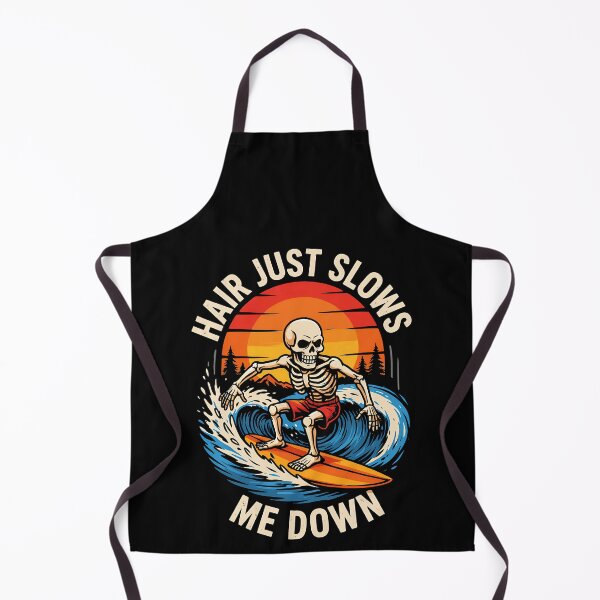 Item preview, Hair Just Slows Me Down Bald Skeleton Surfer Sunset Ocean Wave Humor designed and sold by yoddel.