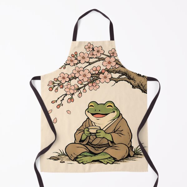 Item preview, Vintage Sake Frog - Japanese Ukiyo-e Cherry Blossom Poster designed and sold by AuraArtistica.