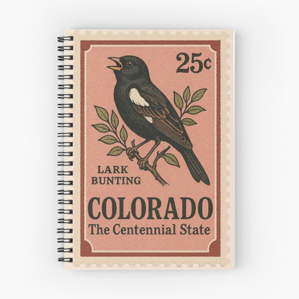 Item preview, Colorado Stamp Art Posters | State Bird Wall Art | Lark Bunting designed and sold by codeslinger.