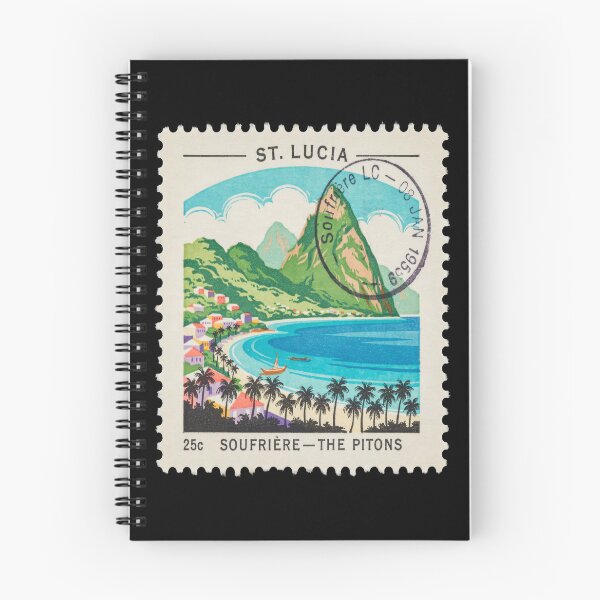 Item preview, St Lucia Pitons Caribbean Soufrière Postage Stamp Sticker designed and sold by stickercuffs.