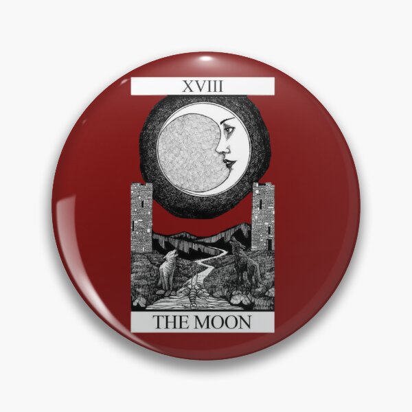Item preview, The Moon XVIII: Traditional Tarot Card Illustration designed and sold by 63Hotpeppers.