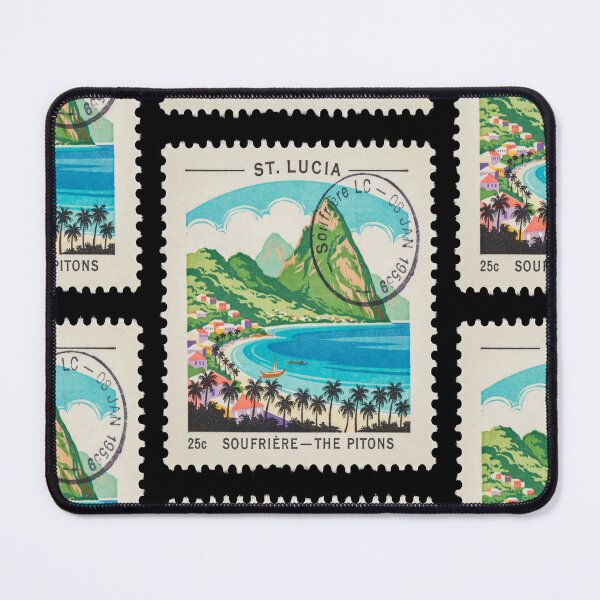 Item preview, St Lucia Pitons Caribbean Soufrière Postage Stamp Sticker designed and sold by stickercuffs.