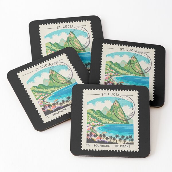Item preview, St Lucia Pitons Caribbean Soufrière Postage Stamp Sticker designed and sold by stickercuffs.