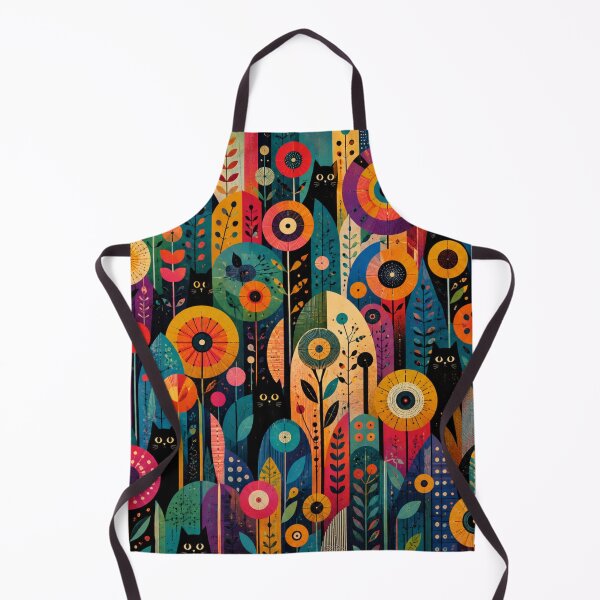 Item preview, Hidden Silhouette Cats Among Mid Century Wildflowers designed and sold by Mindworx21.