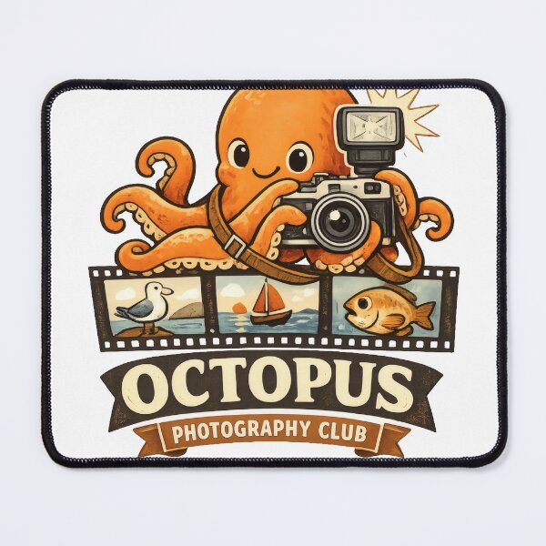 Item preview, Octopus Photography Club Whimsical Studio Mascot designed and sold by TheRealTaria.