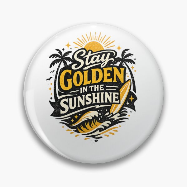 Item preview, Stay Golden in the Sunshine | Vintage Beach & Surf Typography T-Shirt designed and sold by D.Shop.