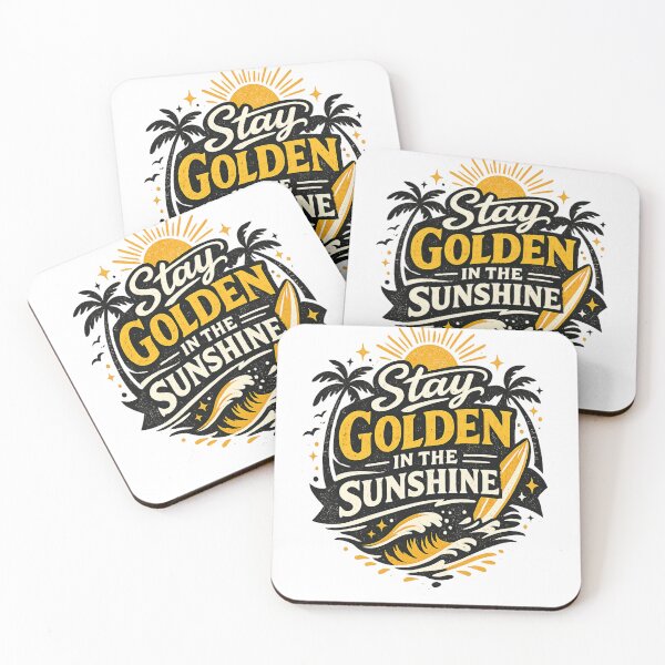 Item preview, Stay Golden in the Sunshine | Vintage Beach & Surf Typography T-Shirt designed and sold by D.Shop.