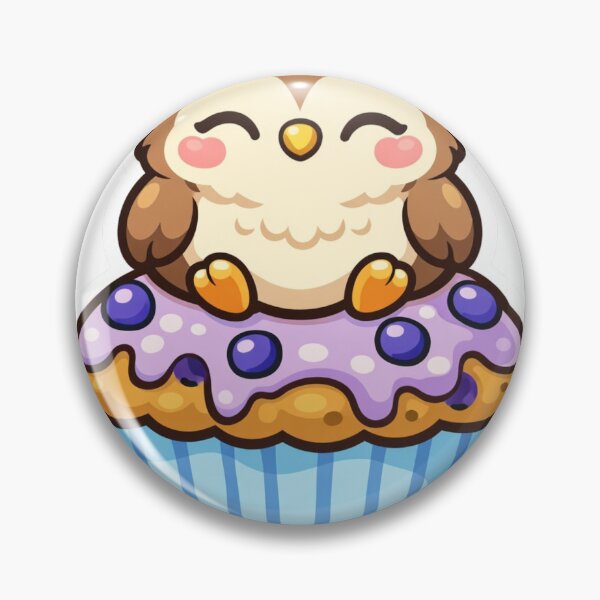 Item preview, Cute Owl Muffin - Kawaii Chubby Bird Sweet Dessert Sticker designed and sold by AuraArtistica.