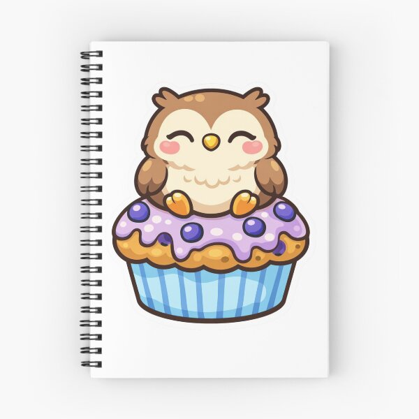 Item preview, Cute Owl Muffin - Kawaii Chubby Bird Sweet Dessert Sticker designed and sold by AuraArtistica.