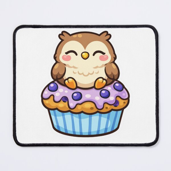 Item preview, Cute Owl Muffin - Kawaii Chubby Bird Sweet Dessert Sticker designed and sold by AuraArtistica.