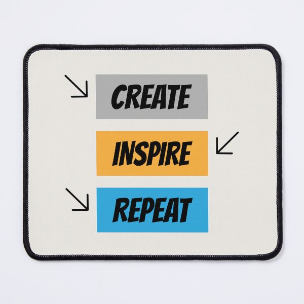 Item preview, Create Inspire Repeat Colorful Motivational Typography designed and sold by ANJ Creative Designs.