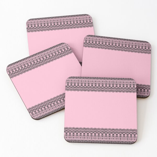 Item preview, Romantic Coquette Black Lace Ribbons on Pink Background designed and sold by GraffiTimi.