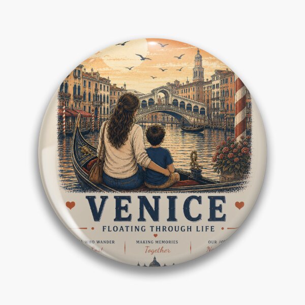 Aperçu de l'œuvre Venice Mother Son Duo Floating Through Life créée et vendue par BagFactoryUK.