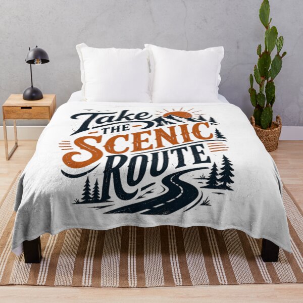 Item preview, Take the Scenic Route | Vintage Mountain Adventure Typography T-Shirt designed and sold by D.Shop.