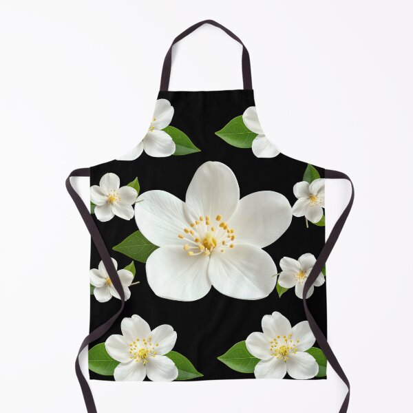 Item preview, Elegant White Jasmine Blooms on Black – Dark Floral Minimalist Aesthetic designed and sold by Jyoti-Quotes.