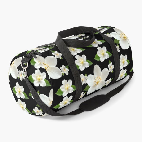 Item preview, Elegant White Jasmine Blooms on Black – Dark Floral Minimalist Aesthetic designed and sold by Jyoti-Quotes.