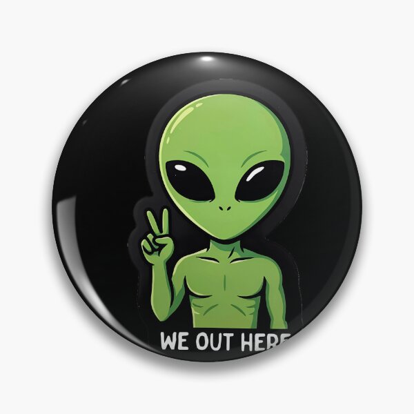 Item preview, We Out Here Cute Green Alien Peace Sign Extraterrestrial Ufo Aesthetic designed and sold by yoddel.