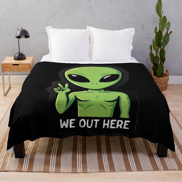 Item preview, We Out Here Cute Green Alien Peace Sign Extraterrestrial Ufo Aesthetic designed and sold by yoddel.