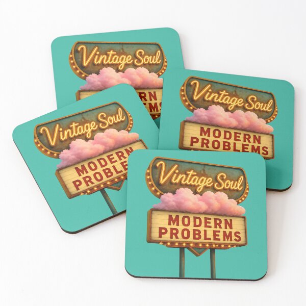 Item preview, Vintage Soul Modern Problems – Retro Neon Sign Aesthetic Typography Design designed and sold by KAM-KAM-STORE.