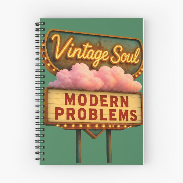 Item preview, Vintage Soul Modern Problems – Retro Neon Sign Aesthetic Typography Design designed and sold by KAM-KAM-STORE.