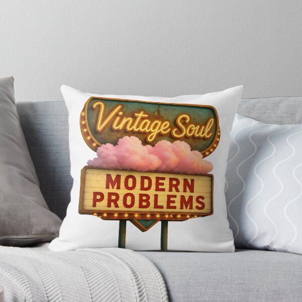 Item preview, Vintage Soul Modern Problems – Retro Neon Sign Aesthetic Typography Design designed and sold by KAM-KAM-STORE.