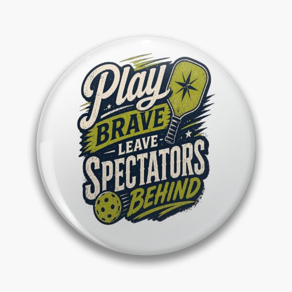 Item preview, Play Brave Leave Spectators Behind | Vintage Pickleball Typography T-Shirt designed and sold by D.Shop.