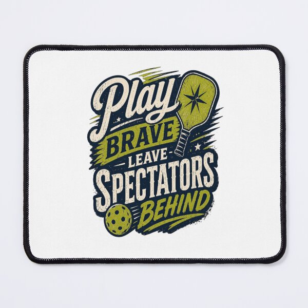Item preview, Play Brave Leave Spectators Behind | Vintage Pickleball Typography T-Shirt designed and sold by D.Shop.