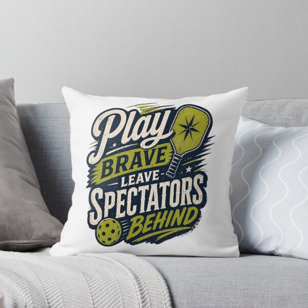 Item preview, Play Brave Leave Spectators Behind | Vintage Pickleball Typography T-Shirt designed and sold by D.Shop.