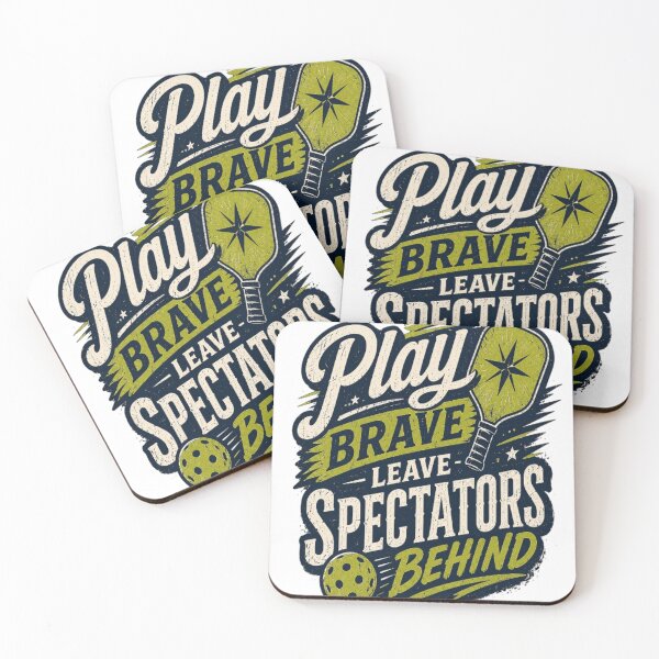 Item preview, Play Brave Leave Spectators Behind | Vintage Pickleball Typography T-Shirt designed and sold by D.Shop.