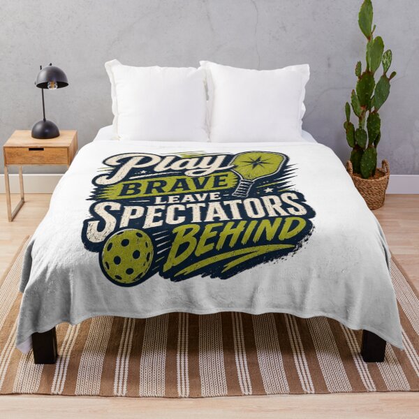 Item preview, Play Brave Leave Spectators Behind | Vintage Pickleball Typography T-Shirt designed and sold by D.Shop.