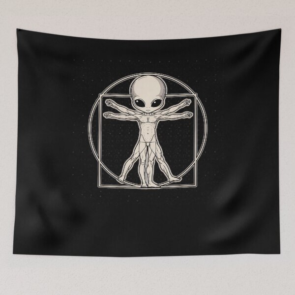 Item preview, Vitruvian Alien Anatomy Sacred Geometry Sci Fi Extraterrestrial Diagram Illustration designed and sold by yoddel.