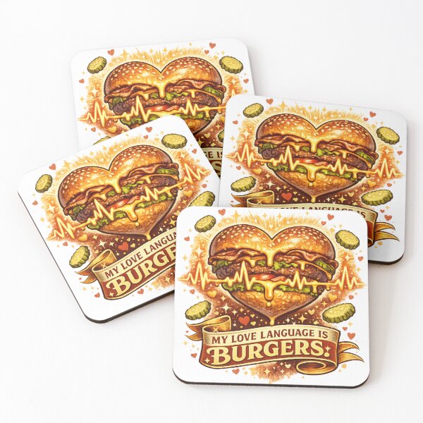 Item preview, My Love Language Is Burgers: Heartbeat EKG Romance Love Declaration designed and sold by irfanshikh.