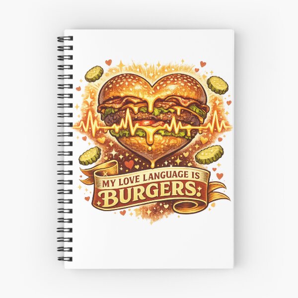Item preview, My Love Language Is Burgers: Heartbeat EKG Romance Love Declaration designed and sold by irfanshikh.