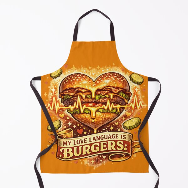 Item preview, My Love Language Is Burgers: Heartbeat EKG Romance Love Declaration designed and sold by irfanshikh.