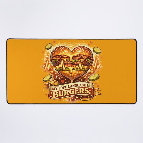 Item preview, My Love Language Is Burgers: Heartbeat EKG Romance Love Declaration designed and sold by irfanshikh.