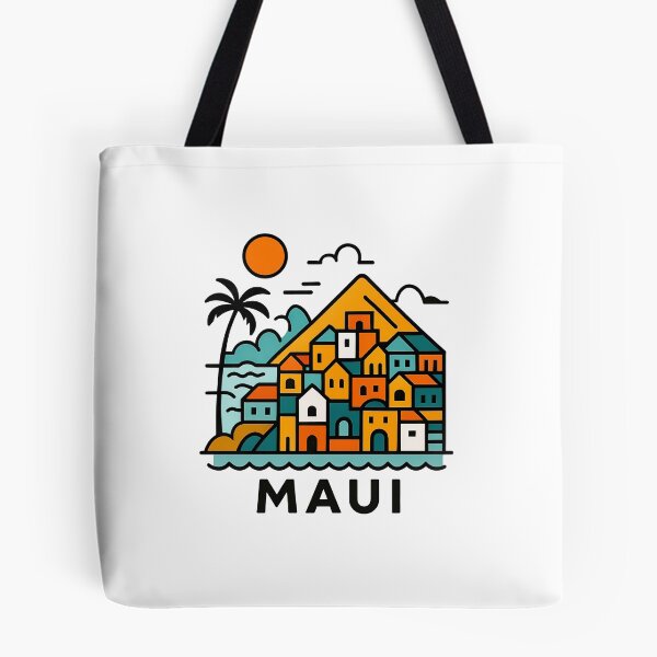 Item preview, Maui Hawaii Travel Souvenir - Volcanic Island & Tropical Beach Art designed and sold by OzzFrequency.