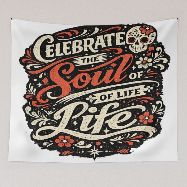 Item preview, Celebrate the Soul of Life | Vintage Day of the Dead Typography T-Shirt designed and sold by D.Shop.