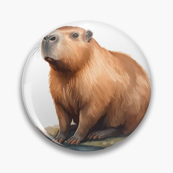 Item preview, Capybara Watercolor Painting designed and sold by RawNaturePrints.
