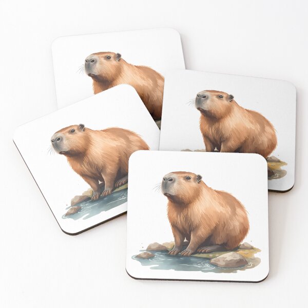 Item preview, Capybara Watercolor Painting designed and sold by RawNaturePrints.