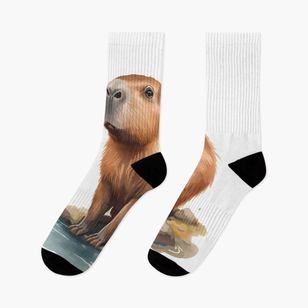 Item preview, Capybara Watercolor Painting designed and sold by RawNaturePrints.